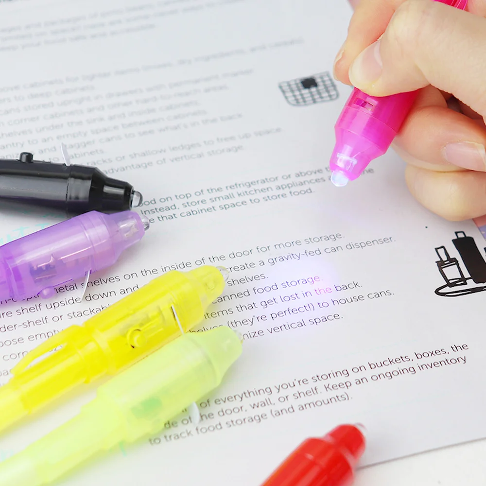 Светящаяся Волшебная пурпурная ручка 2 в 1 с УФ-черным свесветильник набор для