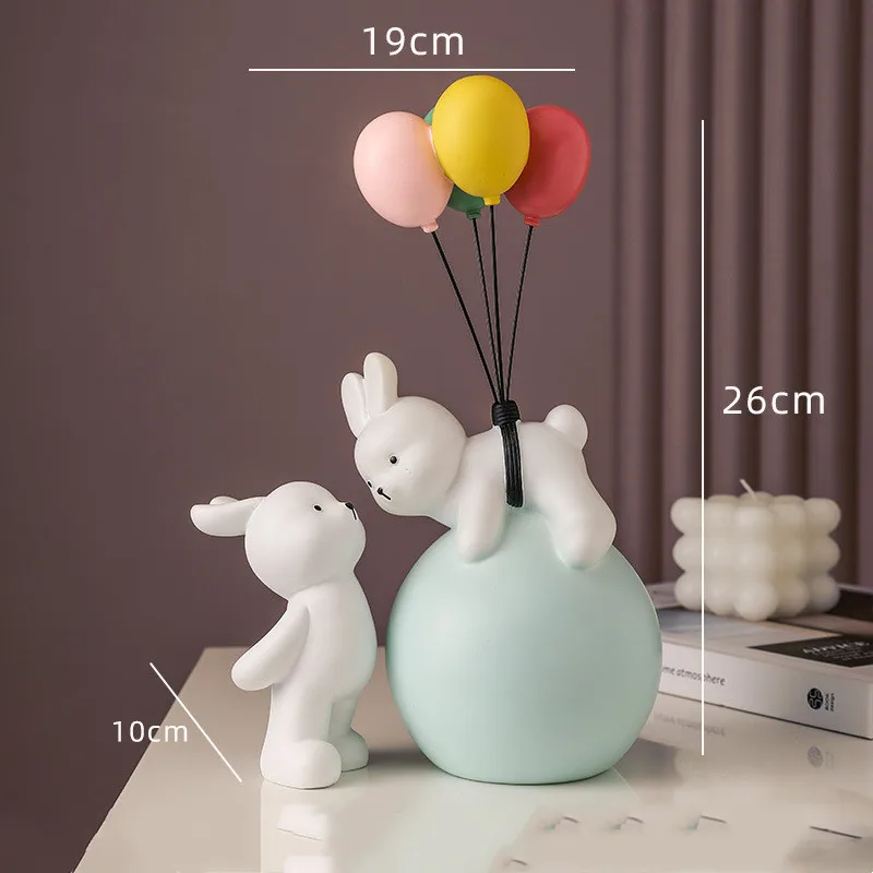 Скандинавский воздушный шар Летающий Медведь Кролик украшения из смолы статуя