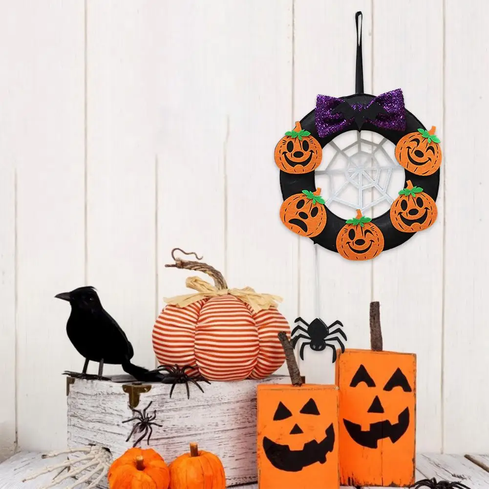 

High-quality Halloween Wreath Decorative Halloween Wreath Spooky Ghost Festival Decor Reusable Fabric Halloween Wreath Unique