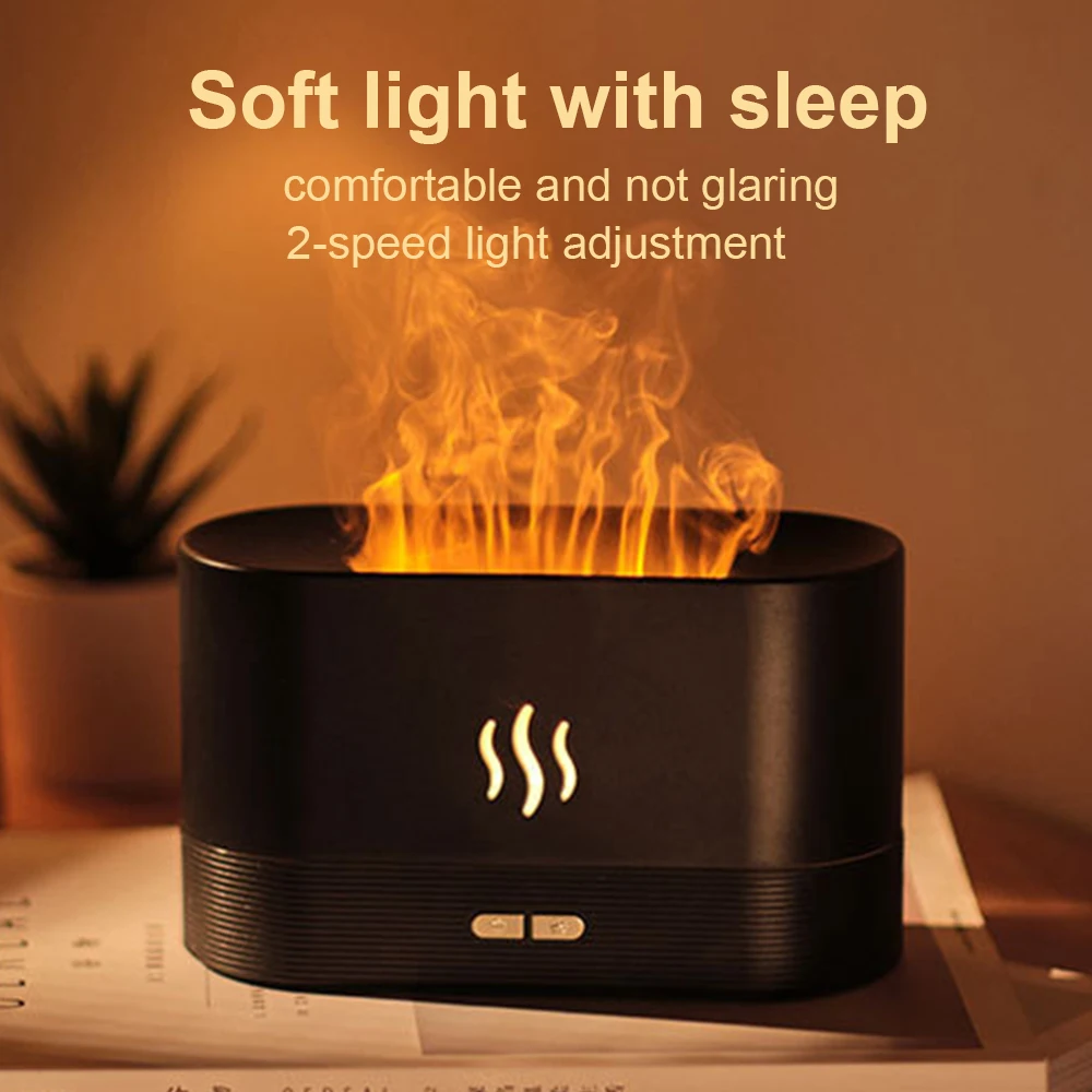 180ML USB Essential Oil Diffuser Simulation Flame Ultrasonic Humidifier Home Office Air Freshener Fragrance Sooth Sleep Atomizer enlarge