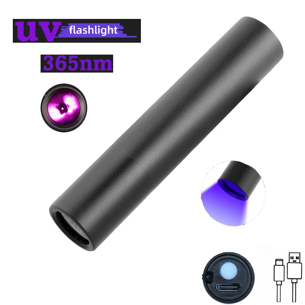 Фото UV 5 Вт встроенный аккумулятор 18650 USB УФ-лазерная указка. Мощный ультрафиолетовый фонарик 365 нм с алюминиевым фонариком с фильтром №2
