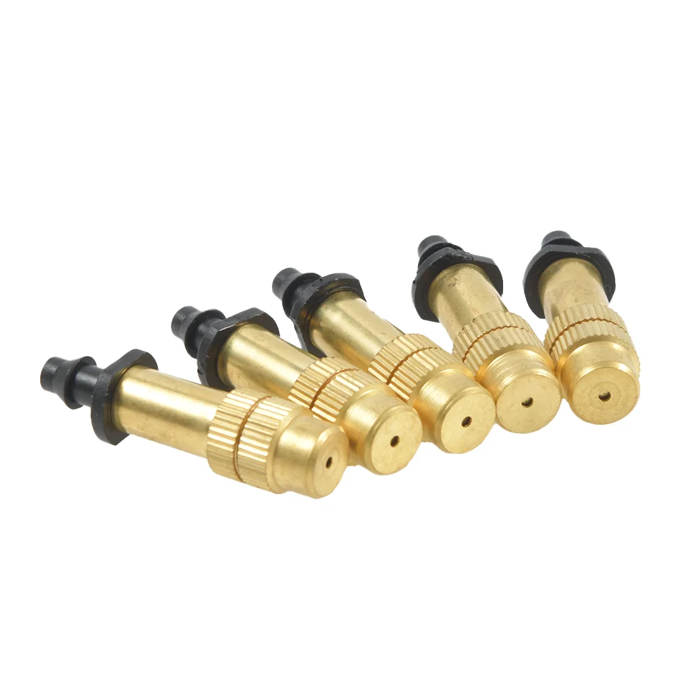 

5 Pcs Adjustable Barbed Brass Misting Nozzles Garden Gardening Irrigation Sprinkler Copper Adjustable Copper Atomizing Nozzle