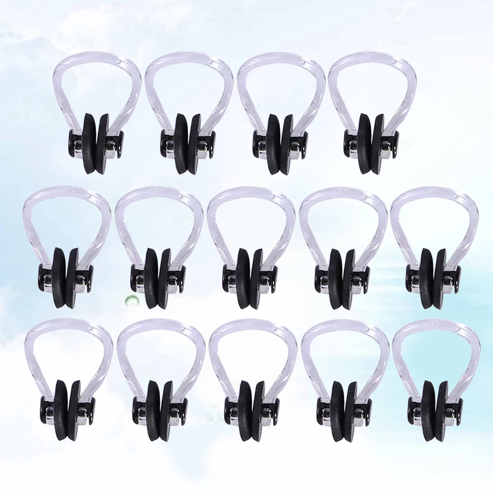 

14pcs Swimming Nose Clip Practical Nose Protection Clips Silicone Pool Accessories for Swimming Diving (Black)