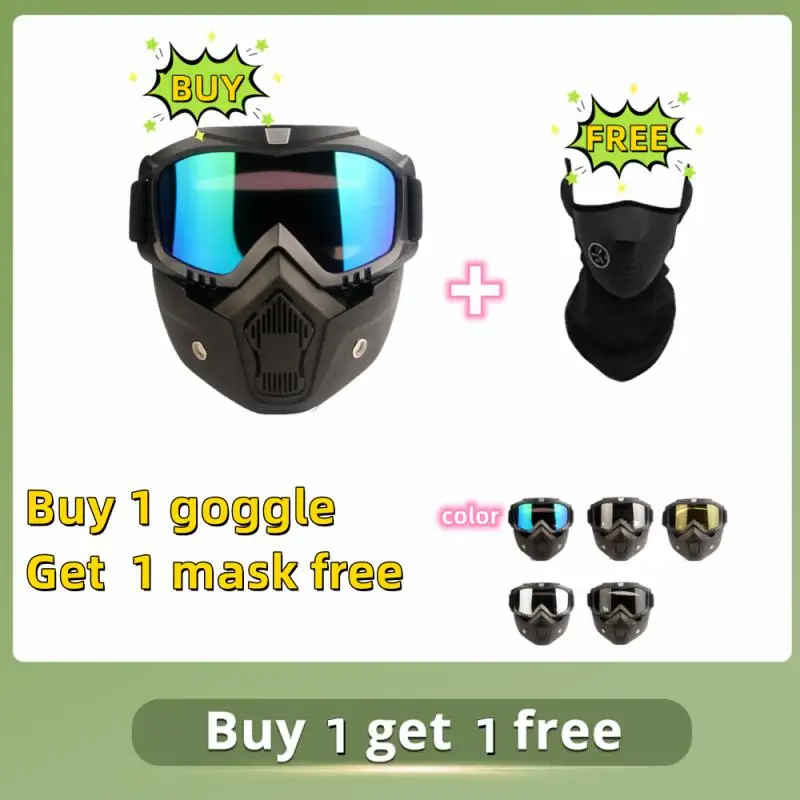 

Motocross Goggles Men Women Ski Snowboard Mask Snowmobile Skiing Goggles Windproof Motocross Protective Glasses With Mouth Filt