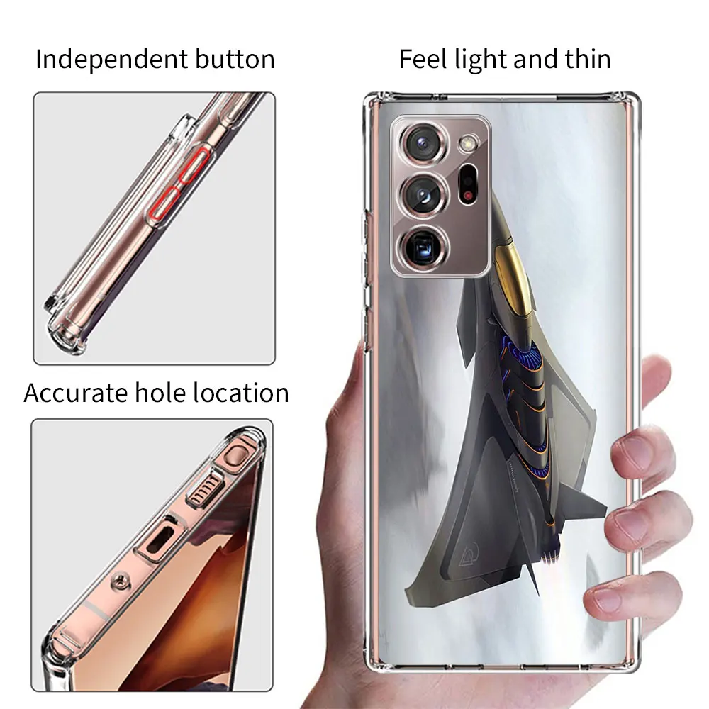 Aircraft Airplane Case for Samsung Galaxy Note 20 Ultra 10 Lite 9 8 TPU Transparent Phone Cover S23 S21 S20 FE S22 Plus A53 A52