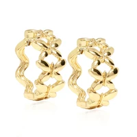 luxhoney fashion cute gold plated geometric hollow out butterfly arrange in circle metal hoop earrings for women ol girls