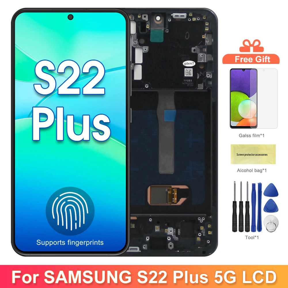 

6.6" Super AMOLED S22 Plus Display Screen for Samsung Galaxy S22+ 5G S906B S906B/DS Lcd Display Digital Touch Screen with Frame