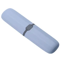travel toothbrush case stretchable toothpaste holder container anti bacterial adjustable box blue