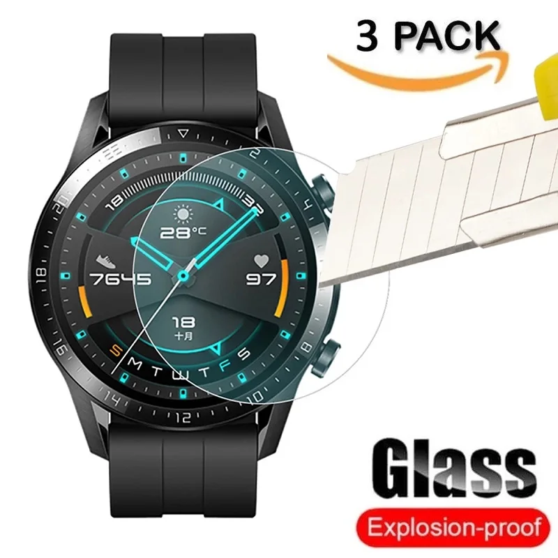 

3 Pack for Huawei Watch GT 2 46MM 42MM GT 2 Pro 2e Screen Protector Tempered Glass on Huawei Watch GT 2e 2 Pro Film Protection