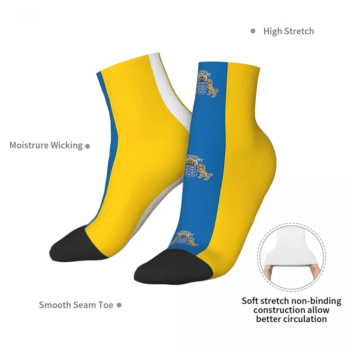 Spain Flag Oceano Canary Islands Socks Harajuku Stockings All Season Accessories for Man's Woman's Birthday Present