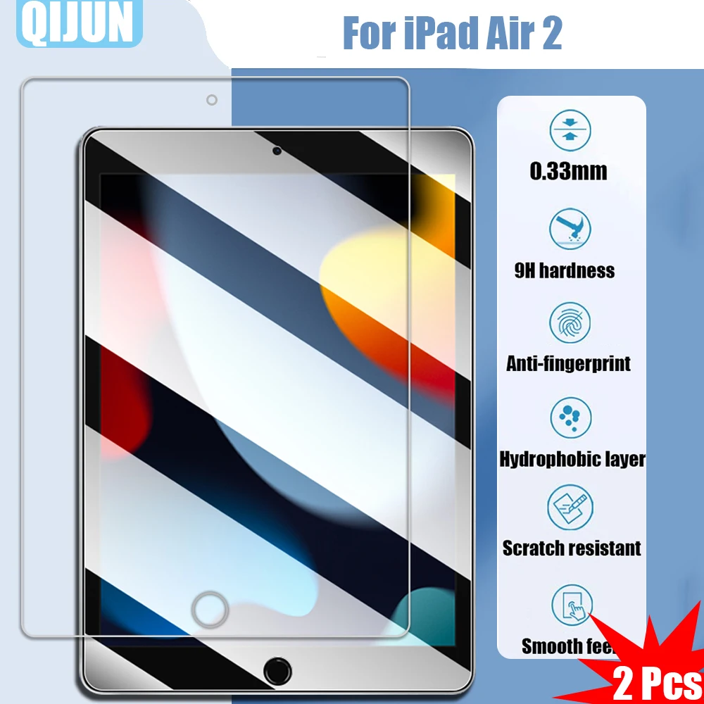 

Tablet Tempered glass film For iPad Air 2 9.7“ Air2 2014 Explosion proof and scratch resistant waterpro 2 Pcs for A1566 A1567