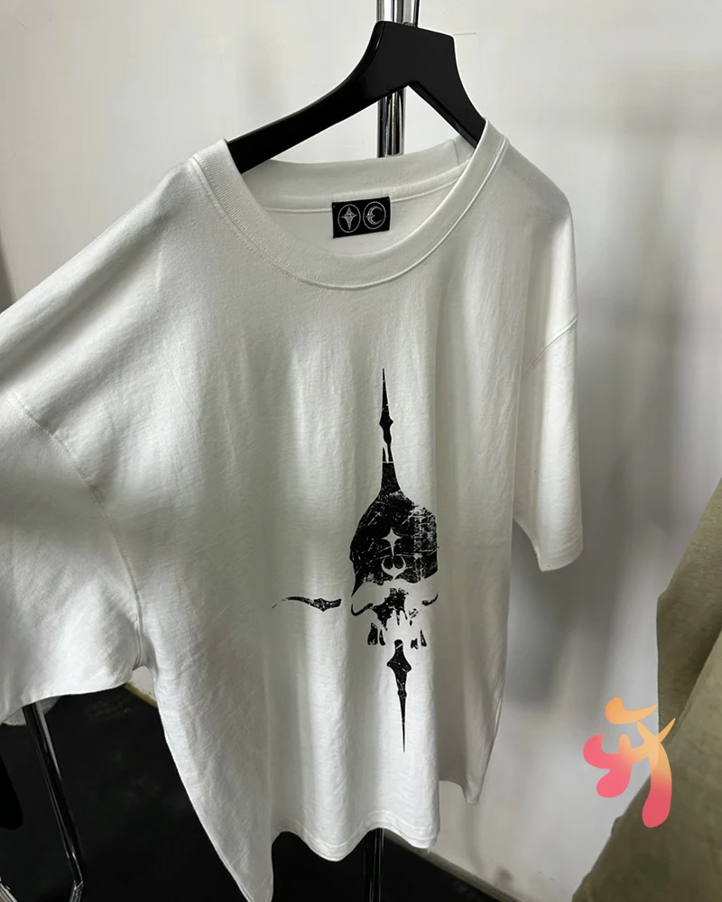 24FW летние американские уличные Клубные футболки THUG хлопковые топы с принтом и