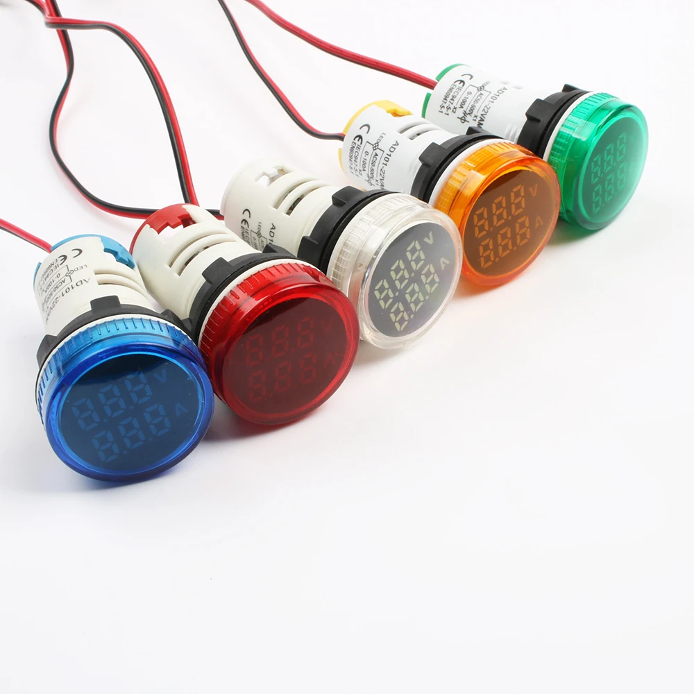 Мини-цифровой вольтметр-амперметр 22 мм переменного тока 50-500 В 0-100 А тестер