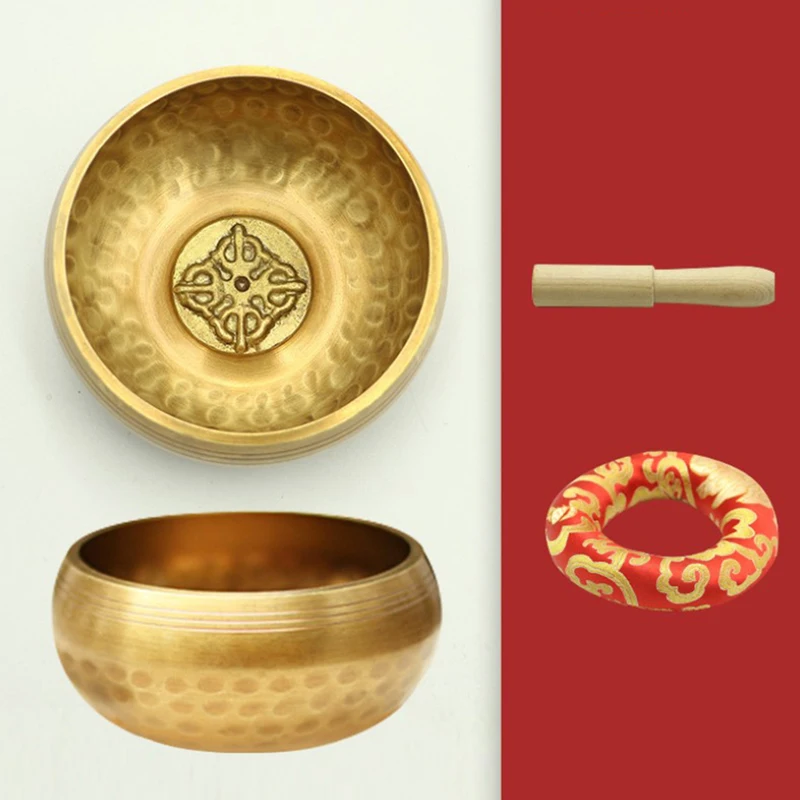 

Nepal Tibetan Buddhist Bowl Handmade Singing Bowl Set Cushion Mallet Meditation