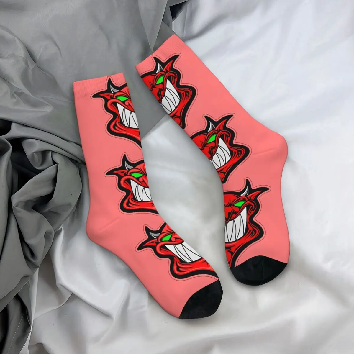 Винтажные мужские носки с рисунком демона и головой Сатаны унисекс