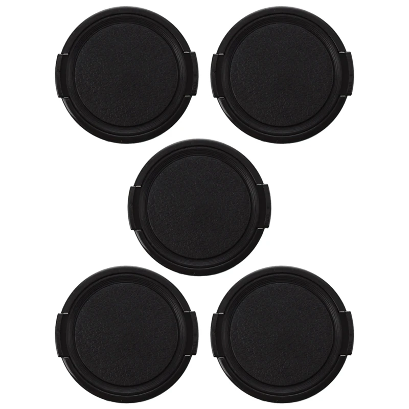 

5X пластиковый боковой зажим для камеры на передней крышке объектива Защитная крышка Черный 49 мм