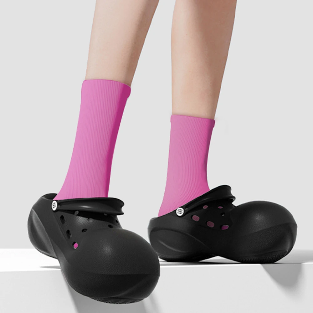 New Summer Clogs for Women EVA 5.5cm Thick Bottom Slippers Cute Big Head Mules Outdoor Beach Sneakers Slides Girl Hole Sandals