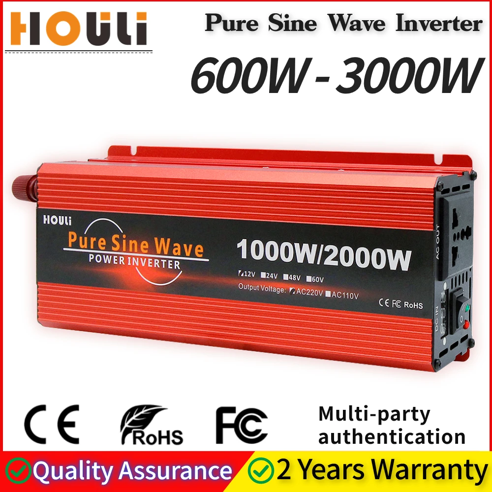 

Inverter Solar Pure Sine Wave 50hz Vehicle Supplies 24v 220v Converter 12v Auto Accessory 230v Home 2000w Car 3000W Transformer