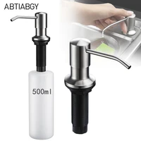 500ml 304 stainless steel kitchen sink liquid soap dispenser brushed nickel black detergent hand pumps dispenser deck mount