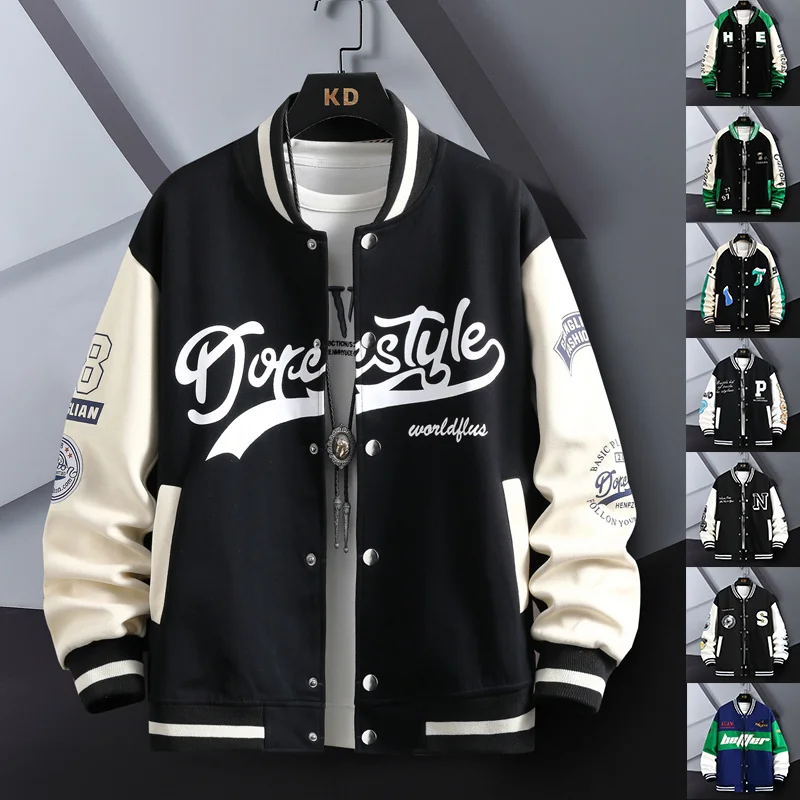 

INS Hip Hop Casual Baseball Coat Slim Fit Unisex Baseball Uniform Bomber Jackets For Men's 2023 Youth Trend College Wear Autumn