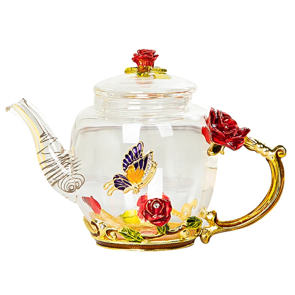 

Teapot Tea Kettle Water Pot Leaf Loose Pitcher Stovetop Floral Blooming Coffee Ice Clear Infuser Beverage Jar Jug Turkish Pour