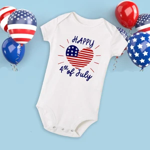 Happy 4th of July Newborn Baby Summer Rompers Infant Toddler Short Sleeve Baby Jumpsuit July Fourth 