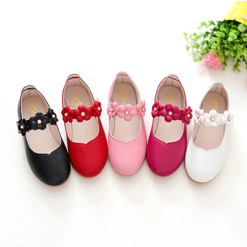 

Newest Summer Girls Shoes Fashion Princess Party Dance Shoes Flower Solid Color Non-Slip Soft Student Flats Performance Shoes