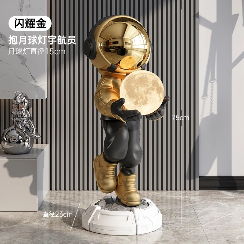 

Светящиеся статуи астронавтов из смолы