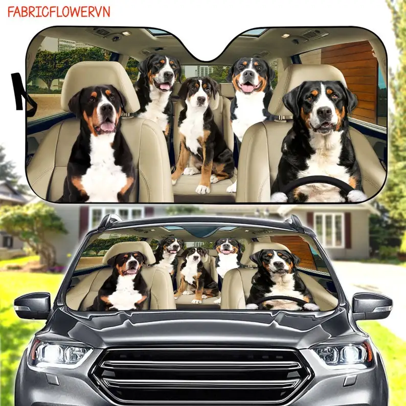 

Большая швейцарская горная собака, автомобильный солнцезащитный козырек, ветровое стекло для собак, подарок для любителей собак, автомобил...
