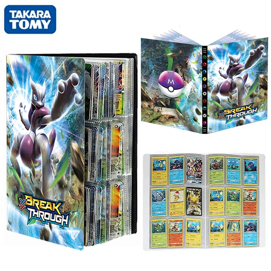 

TAKARA TOMY 432 шт. 9 карманов альбом для карт Покемон книга Игра карточка GX EX Коллекция держатель папка аниме мультфильм Mewtwo крутые детские игрушки