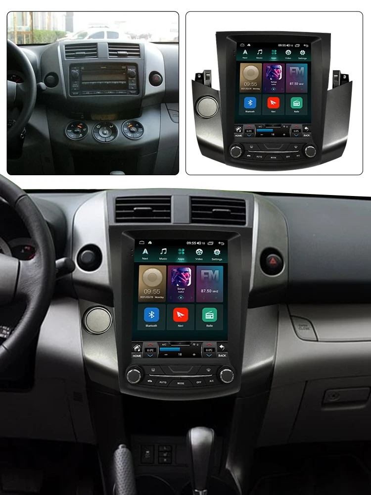 Мультимедийная магнитола Tesla для Toyota RAV4 3 XA30 2006-2012 Android 11 4G Lte GPS IPS Wi-Fi | Автомобили и