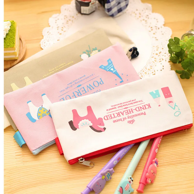 

1PC Cute Oxford Cloth Pencil Case Storage Cases Office Supplies Pen Bag Students Gift