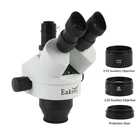 Тринокулярная стереомикроскопическая головка с мультифокальным увеличением 3,5x-90X, окуляр WF10X20 мм, объектив с дополнительным увеличением объектива