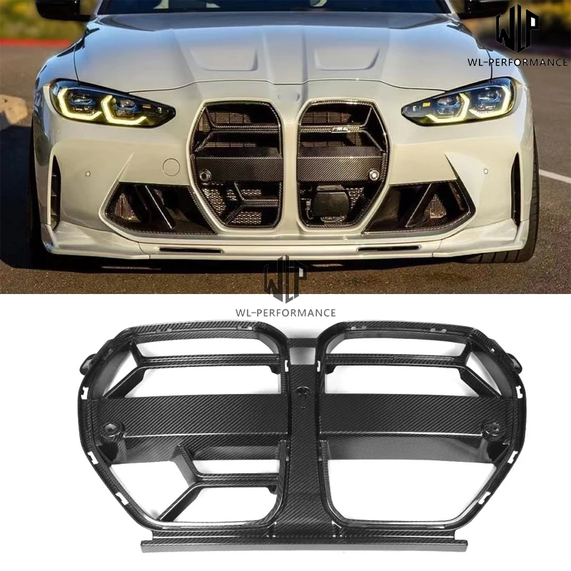 

Dry Carbon Fiber Auto Front Kidney Grille Custom Made Car Grills for BMW G80 M3 & G82 G83 M4 2021 With ACC-2022