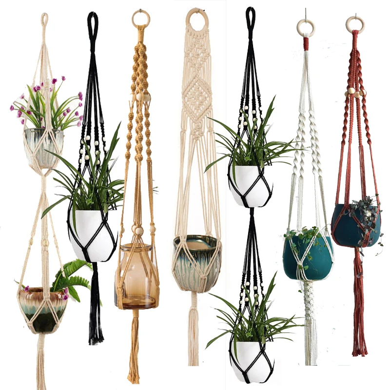

Hot sales 100% handmade macrame plant hanger flower /pot hanger for wall decoration countyard garden