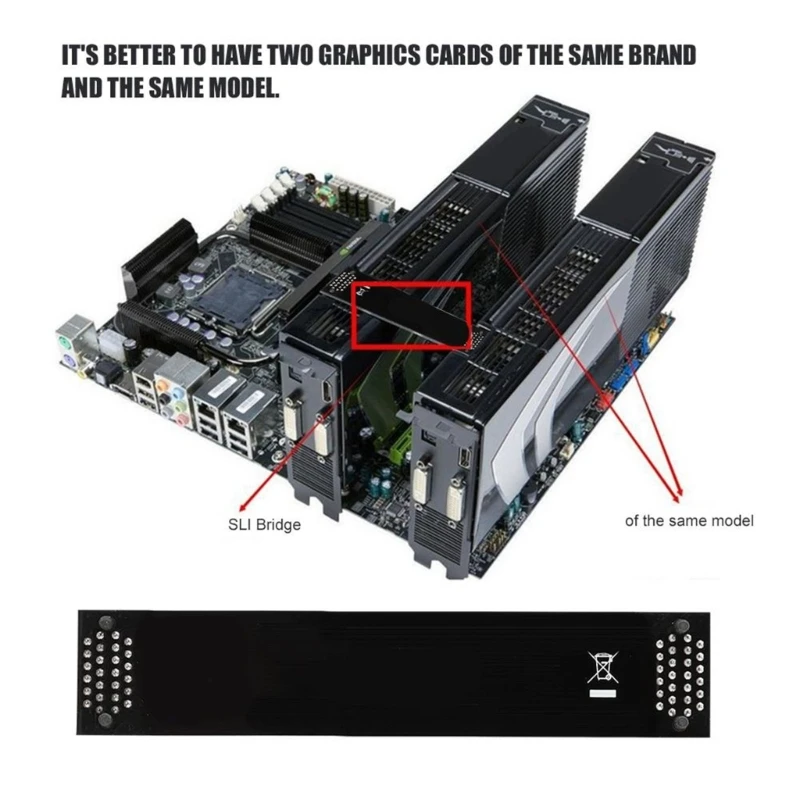

Dual N Card SLI Line Bridge Connector Flexible SLI Bridge GPU Cable Graphics Cards Connector 26pin-26pin H8WD