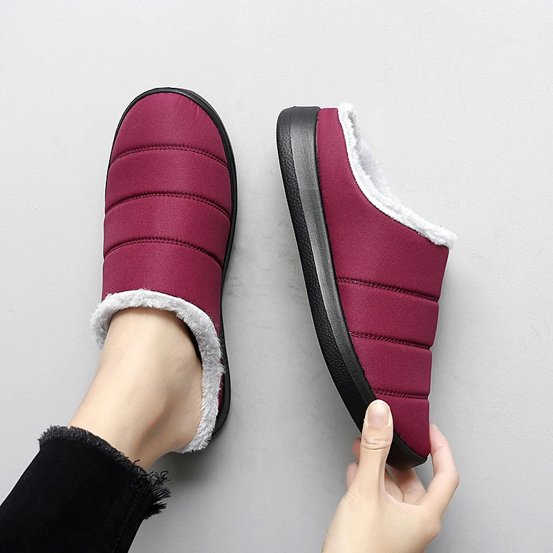 Women's winter slippers plus velvet indoor and outdoor slippers non-slip soft bottom leopard print breathable and comfortable