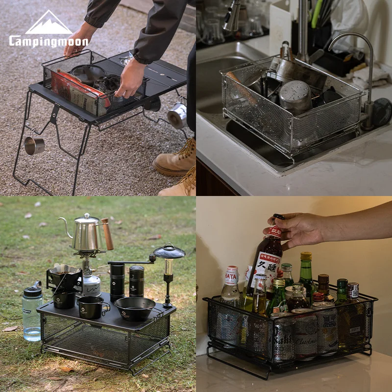 Фото Многофункциональный уличный стол CAMPINGMOON CK-24BK/BF/SF IGT с корзиной для фильтрации воды из нержавеющей стали и отсеком для хранения №4