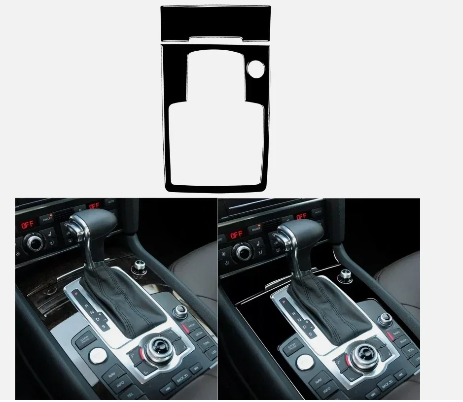 Черный фортепиано чехол для центральной консоли рамка накладка Audi Q7 2008-2015