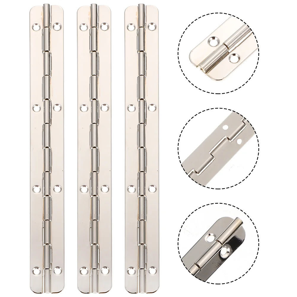 

3 Pcs Piano Hinge Cabinet Window Hinges Decorate Table Small Butt Heavy Duty Stainless Steel Doors Slow Close
