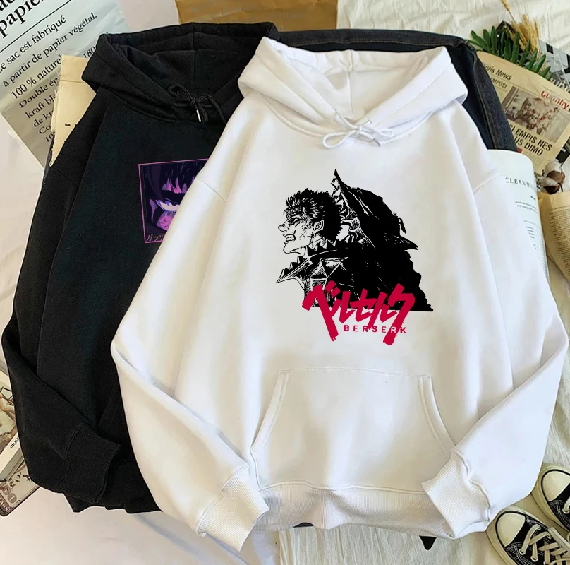 

Japanese Anime Berserk Harajuku Guts Eyes Hoodie Manga Graphic Winter Pullover Fashion Sweatshirt Unisex Streetwear Hoody Male
