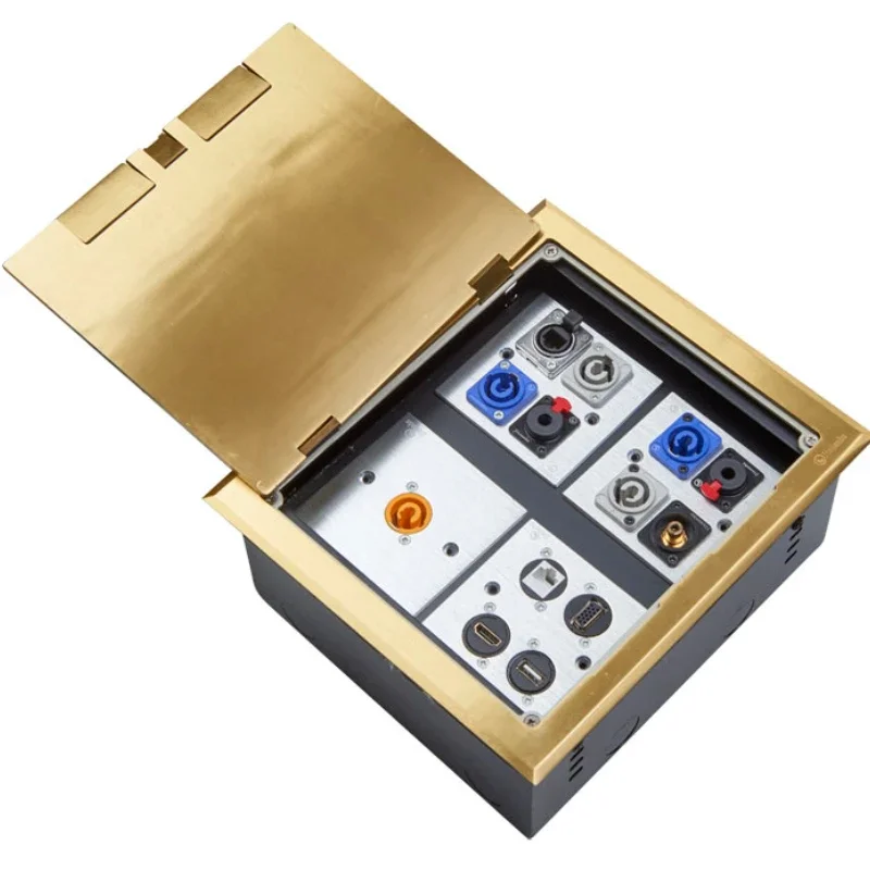 Встраиваемая напольная розетка с электропитанием и передачей данных для четырех