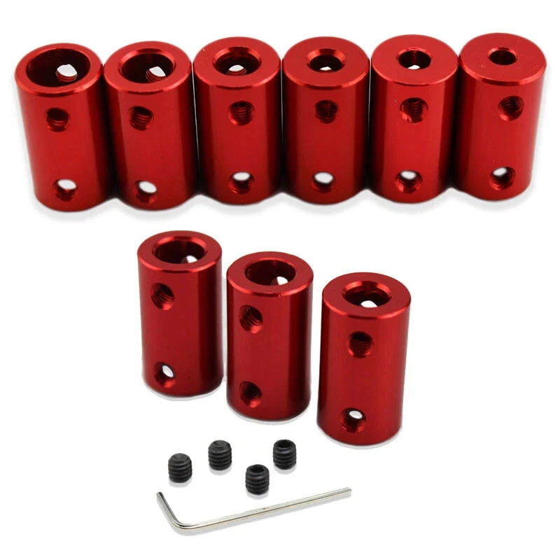 D14 L25 жесткая верхняя проволочная муфта из алюминиевого сплава, диаметр 3/4/5/6/6,36/7/8/10 мм, вал с ЧПУ, губчатый вал, муфта двигателя, красный