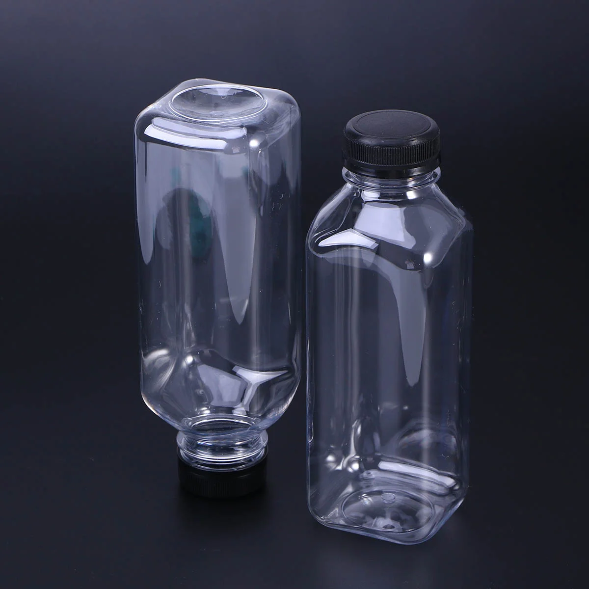 

Bottles Storage Bottlewith Empty Caps Water Mini Reusableplastic Juicing Lids Containers Pet Jars Favor Drink Fridge8Oz