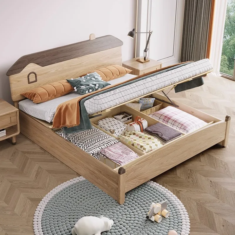 Мультяшные деревянные детские кровати для одного человека небольшой тип