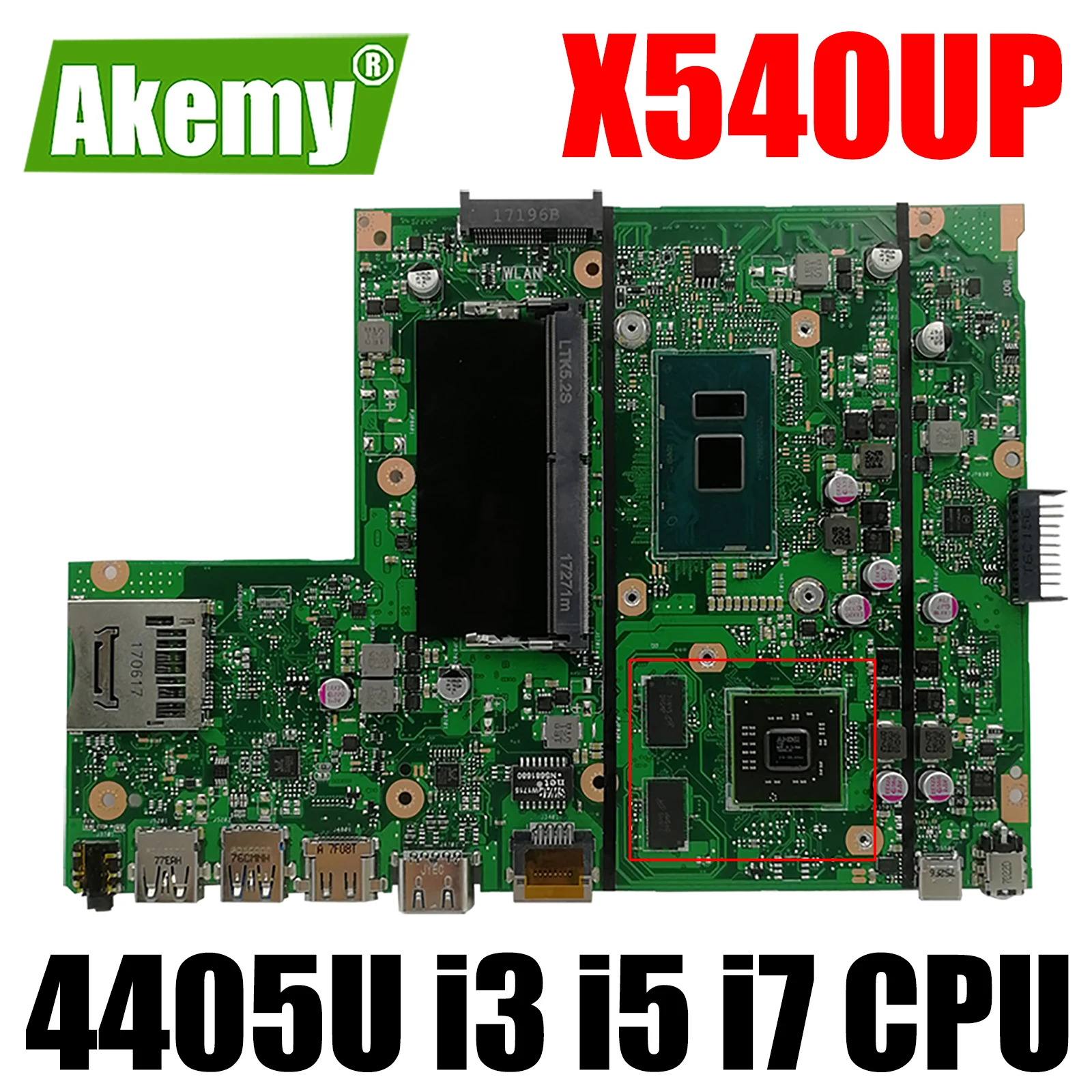

X540UP Mainboard 4G RAM V2G GPU for ASUS F540U X540UPR FL5700U A540U R540U VM520UP Laptop Motherboard 4405U i3 i5 i7 7th 8th CPU