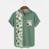 summer new 3d impressive print botanical pattern mens shirt designer fashion single breasted cardigan art painting trend