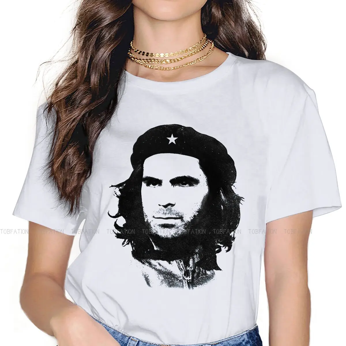 

Футболка Mikel с круглым вырезом Che Guevara Аргентинская ткань Базовая футболка женская одежда модная Горячая Распродажа