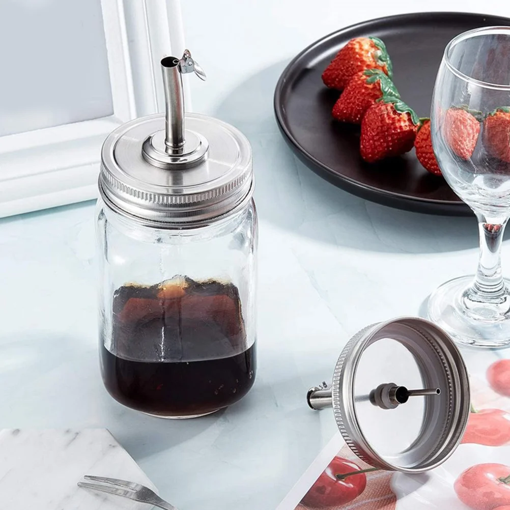 4 шт. крышки для банок Мейсон с насадкой из нержавеющей стали диспенсер