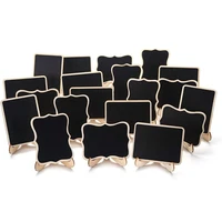 10pcs mini chalkboards signs with easel stand rectangle blackboard wood place cards wedding birthday party event decoration